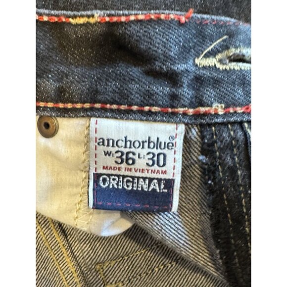 Anchor Black Pants Mens 36 X 30 Original Baggy Wide Jeans Y2K 90s Vintage Skater - Picture 8 of 12